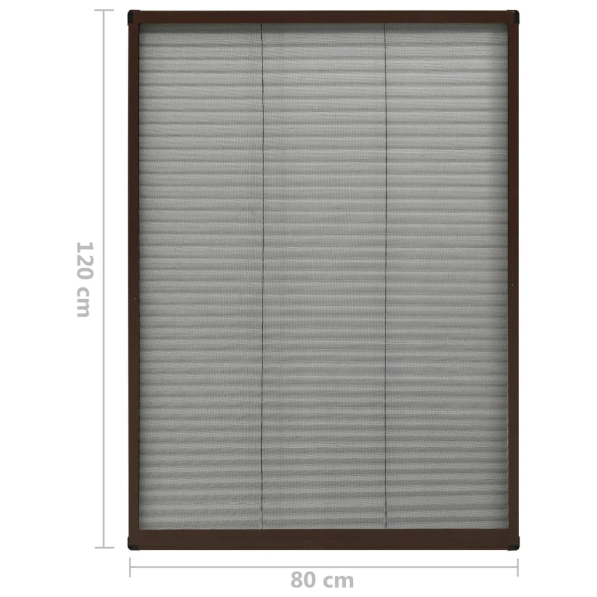 vidaXL Σήτα Παραθύρου Πλισέ Καφέ 80 x 120 εκ. από Αλουμίνιο
