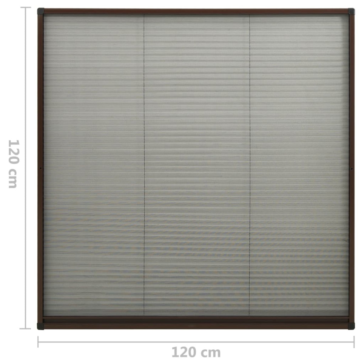 vidaXL Σήτα Παραθύρου Πλισέ Καφέ 120 x 120 εκ. από Αλουμίνιο