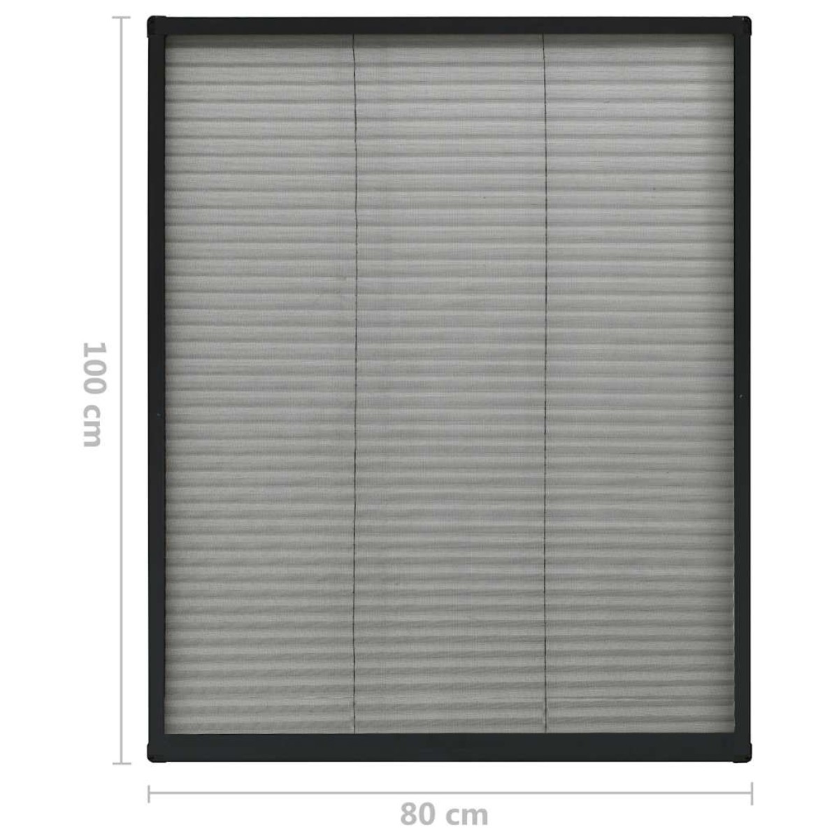 vidaXL Σήτα Παραθύρου Πλισέ Ανθρακί 80 x 100 εκ. από Αλουμίνιο