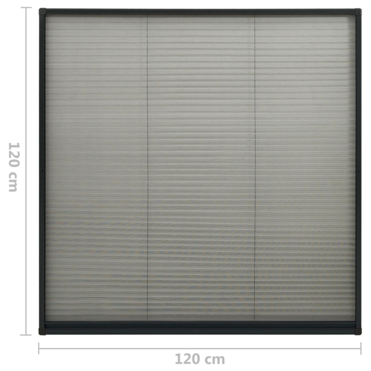vidaXL Σήτα Παραθύρου Πλισέ Ανθρακί 120 x 120 εκ. από Αλουμίνιο