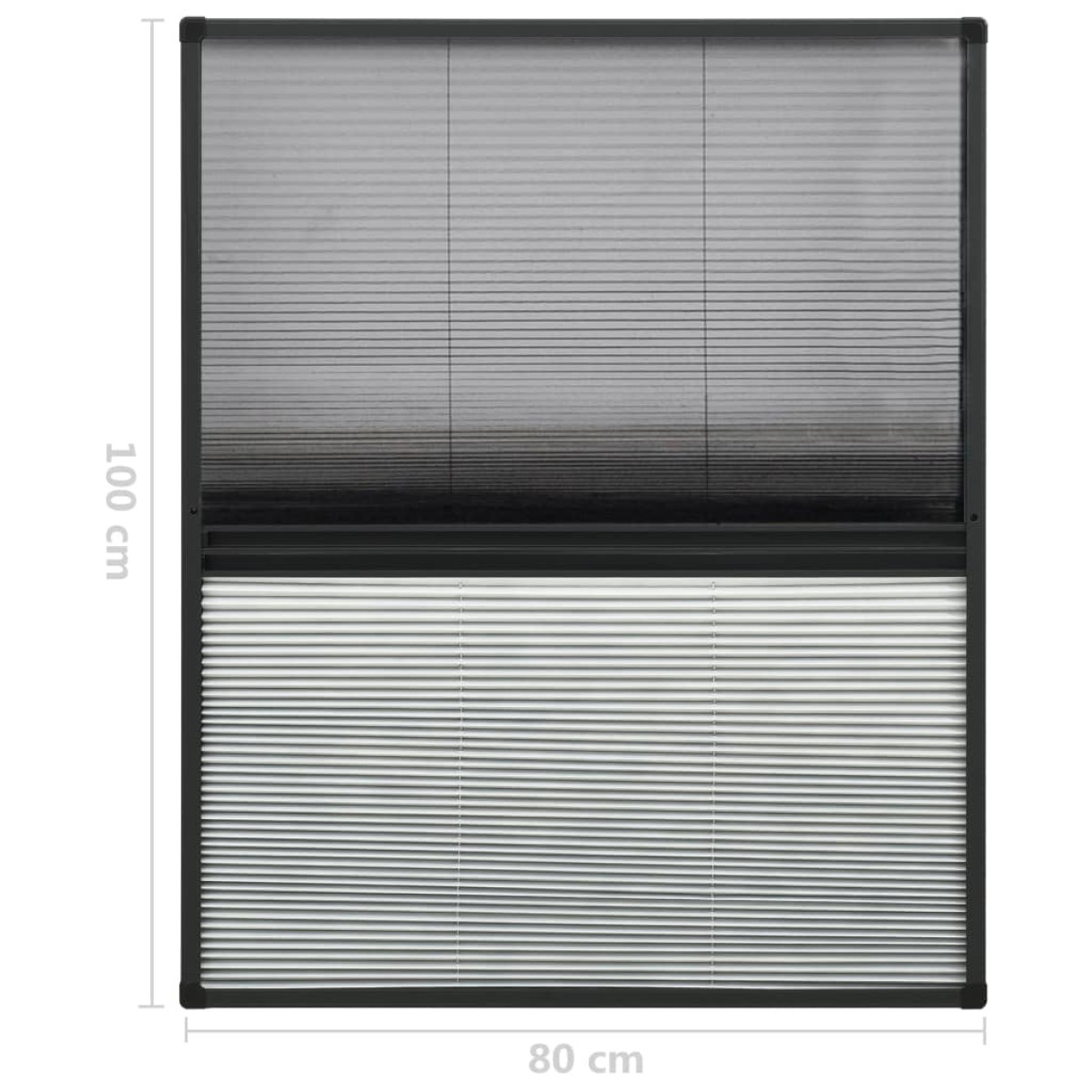 vidaXL Σήτα Παραθύρου Πλισέ με Σκίαστρο 80 x 100 εκ. Αλουμινίου