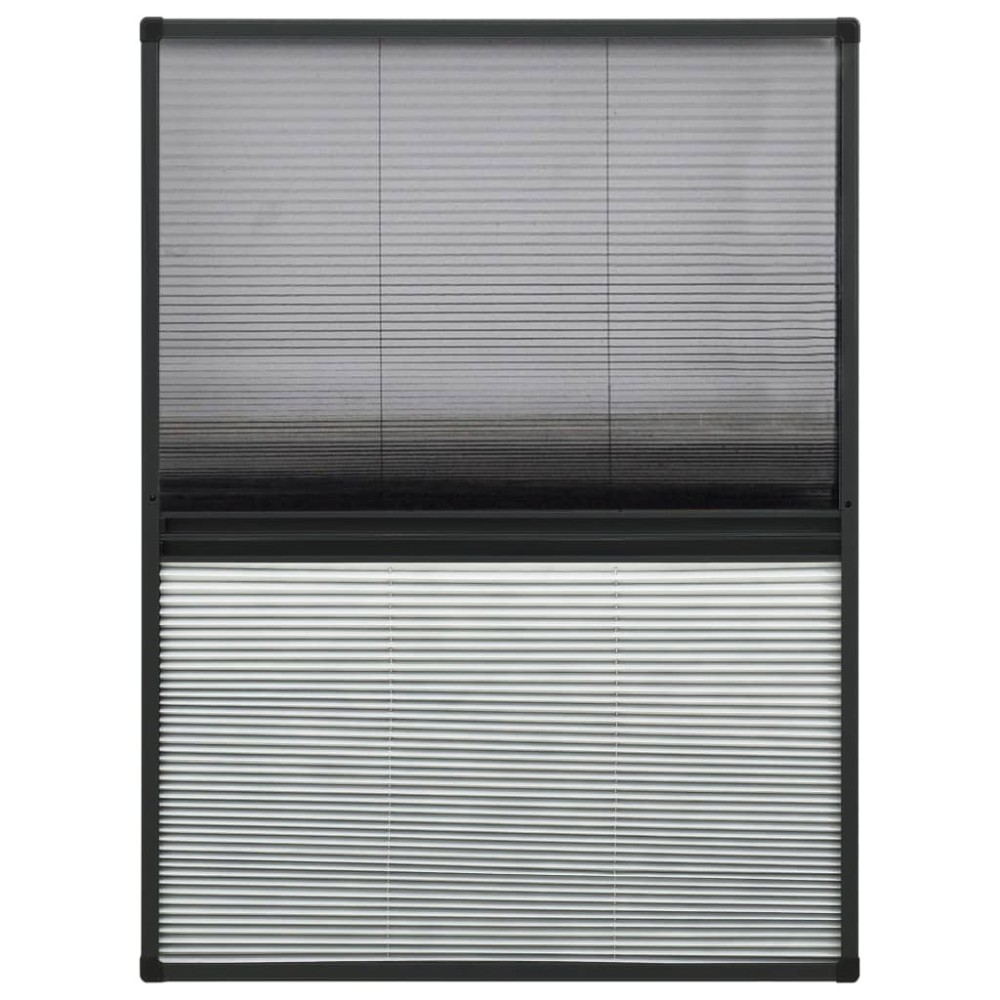 vidaXL Σήτα Παραθύρου Πλισέ με Σκίαστρο 80 x 120 εκ. Αλουμινίου