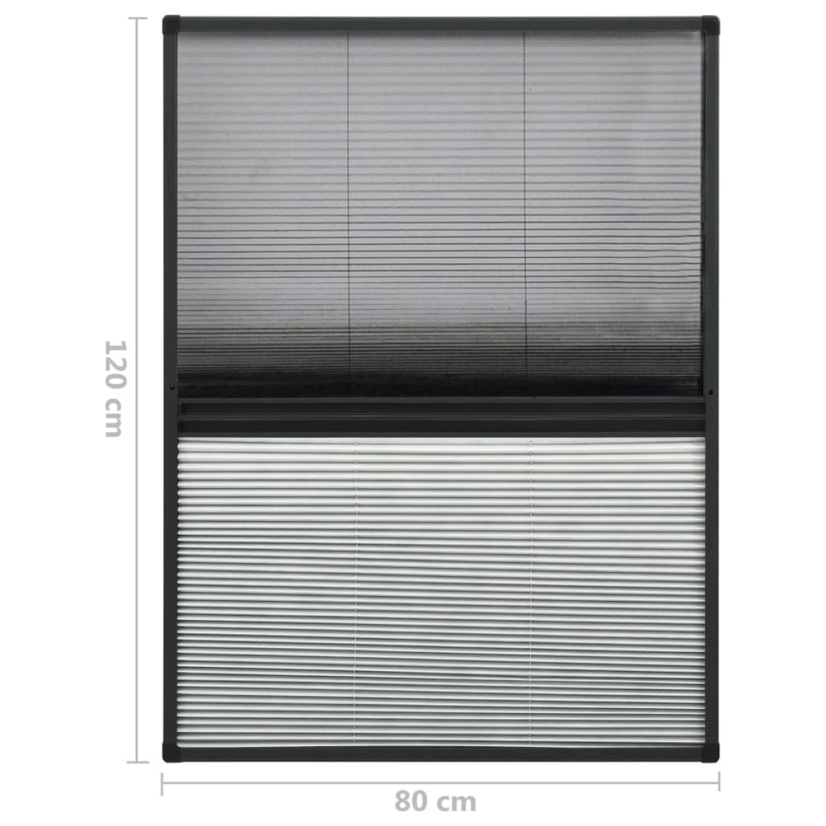 vidaXL Σήτα Παραθύρου Πλισέ με Σκίαστρο 80 x 120 εκ. Αλουμινίου