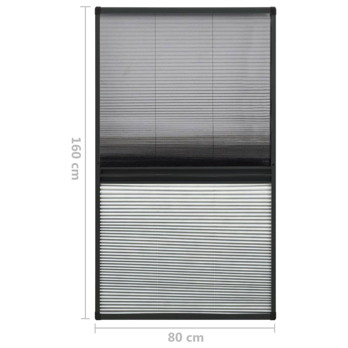 vidaXL Σήτα Παραθύρου Πλισέ με Σκίαστρο 80 x 160 εκ. Αλουμινίου