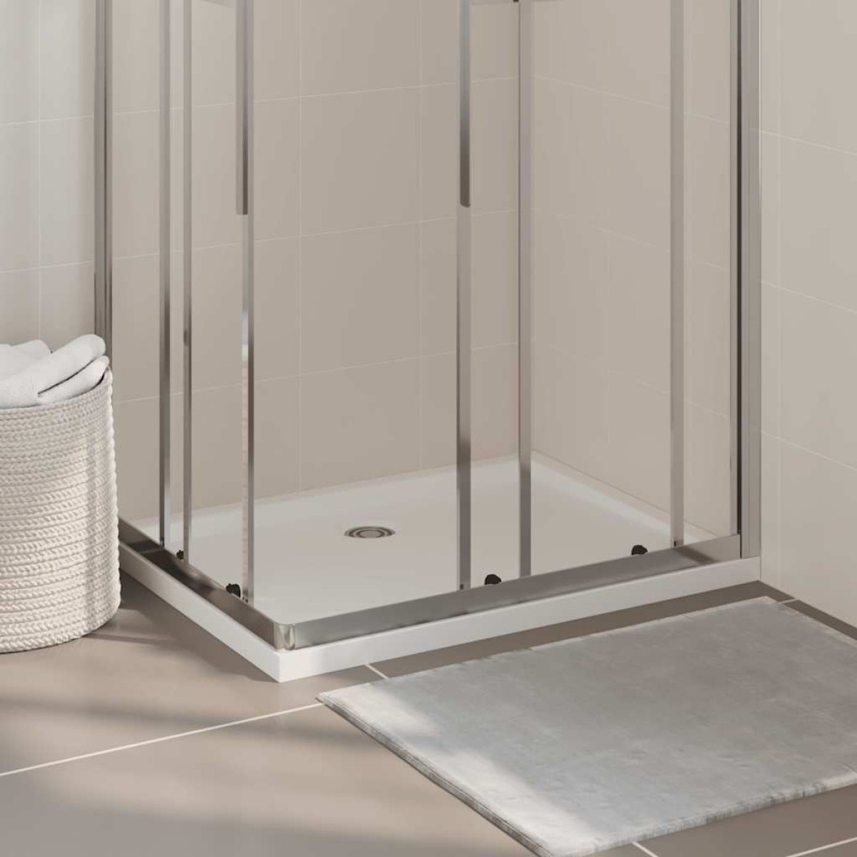 vidaXL Βάση Ντουζιέρας Ορθογώνια Λευκή 70x90 εκ. από ABS