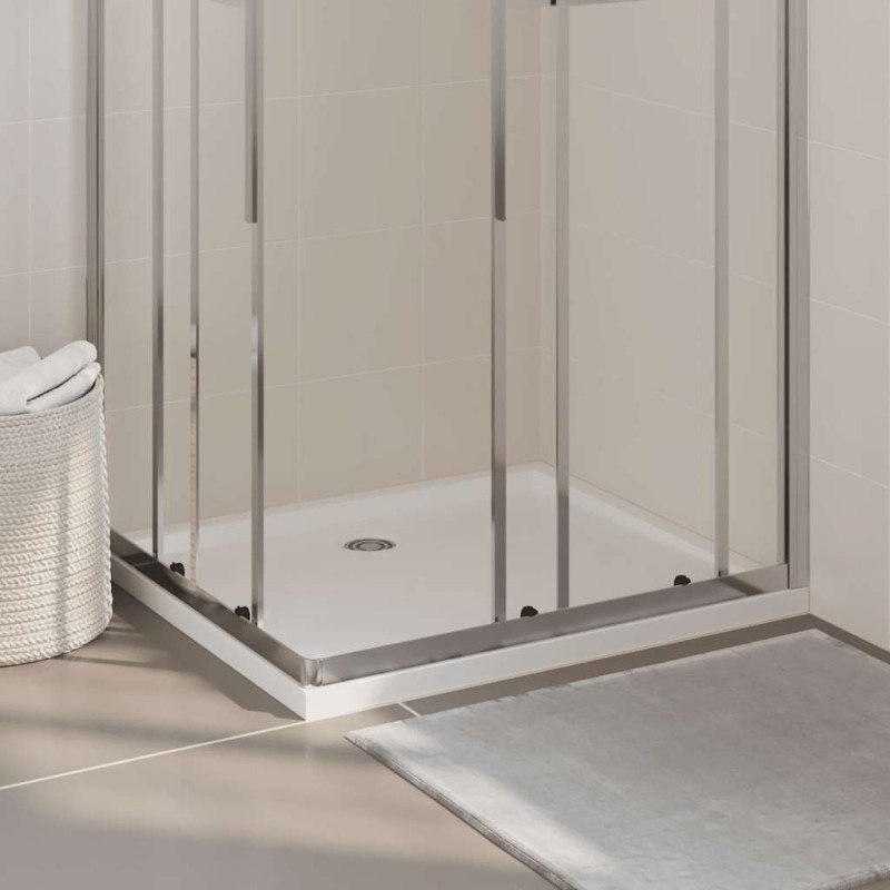 vidaXL Βάση Ντουζιέρας Ορθογώνια Λευκή 80 x 90 εκ. από ABS