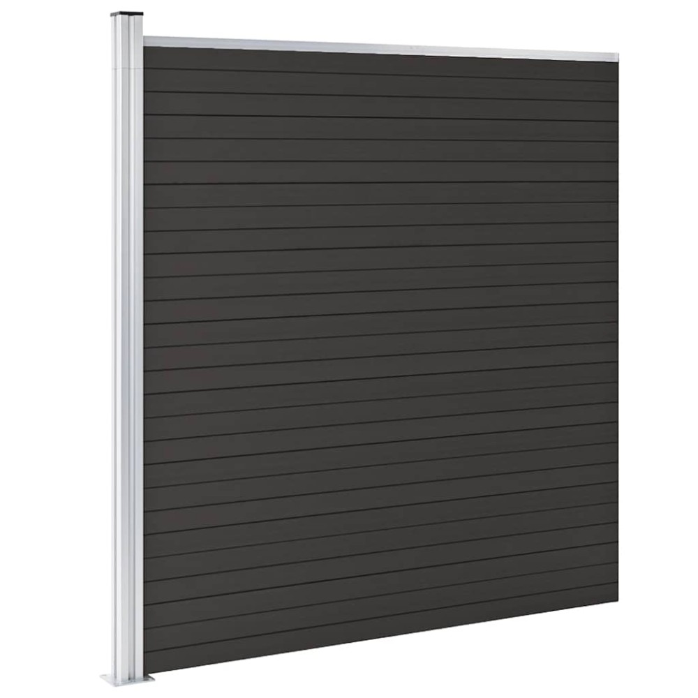 vidaXL Πάνελ Περίφραξης Μαύρο 175 x 186 εκ. από WPC