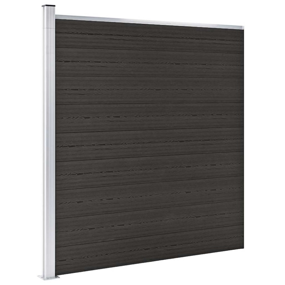 vidaXL Πάνελ Περίφραξης Μαύρο 175 x 186 εκ. από WPC