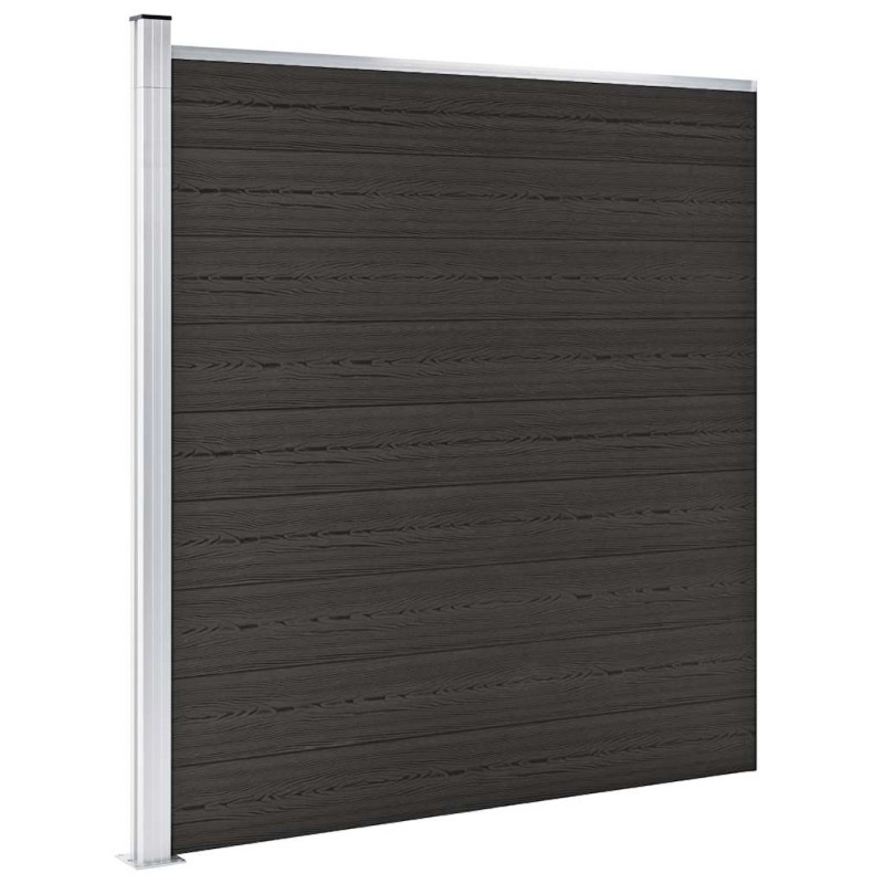 vidaXL Πάνελ Περίφραξης Μαύρο 175 x 186 εκ. από WPC