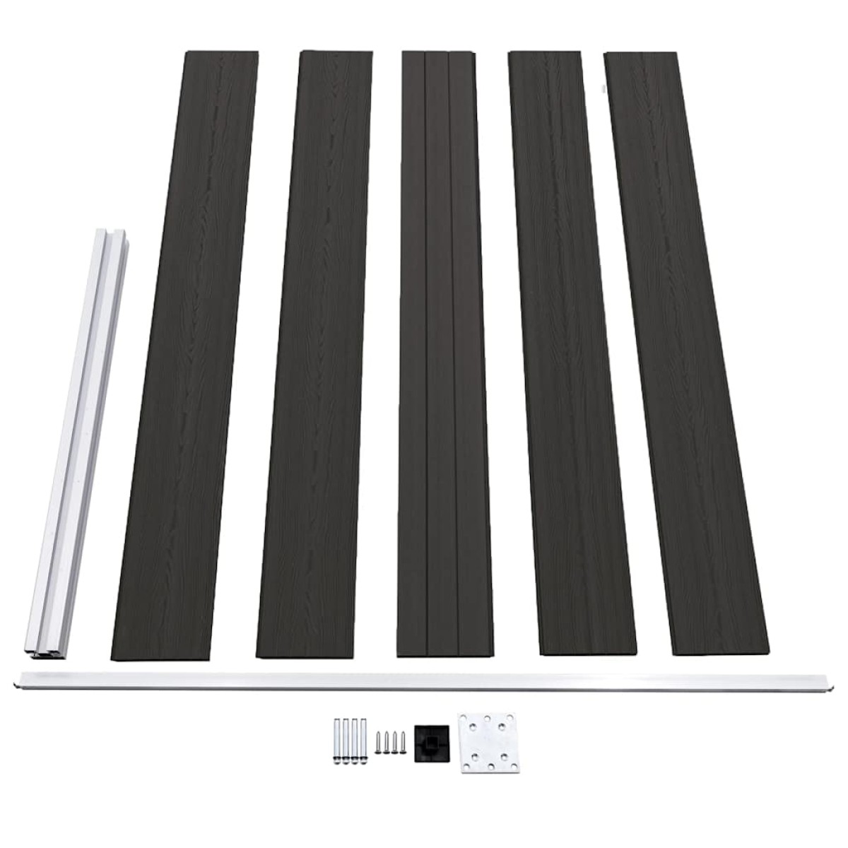 vidaXL Πάνελ Περίφραξης Μαύρο 175 x 105 εκ. από WPC