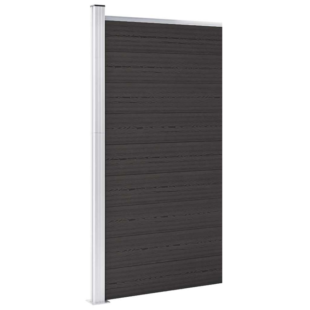 vidaXL Πάνελ Περίφραξης Μαύρο 95 x 186 εκ. από WPC