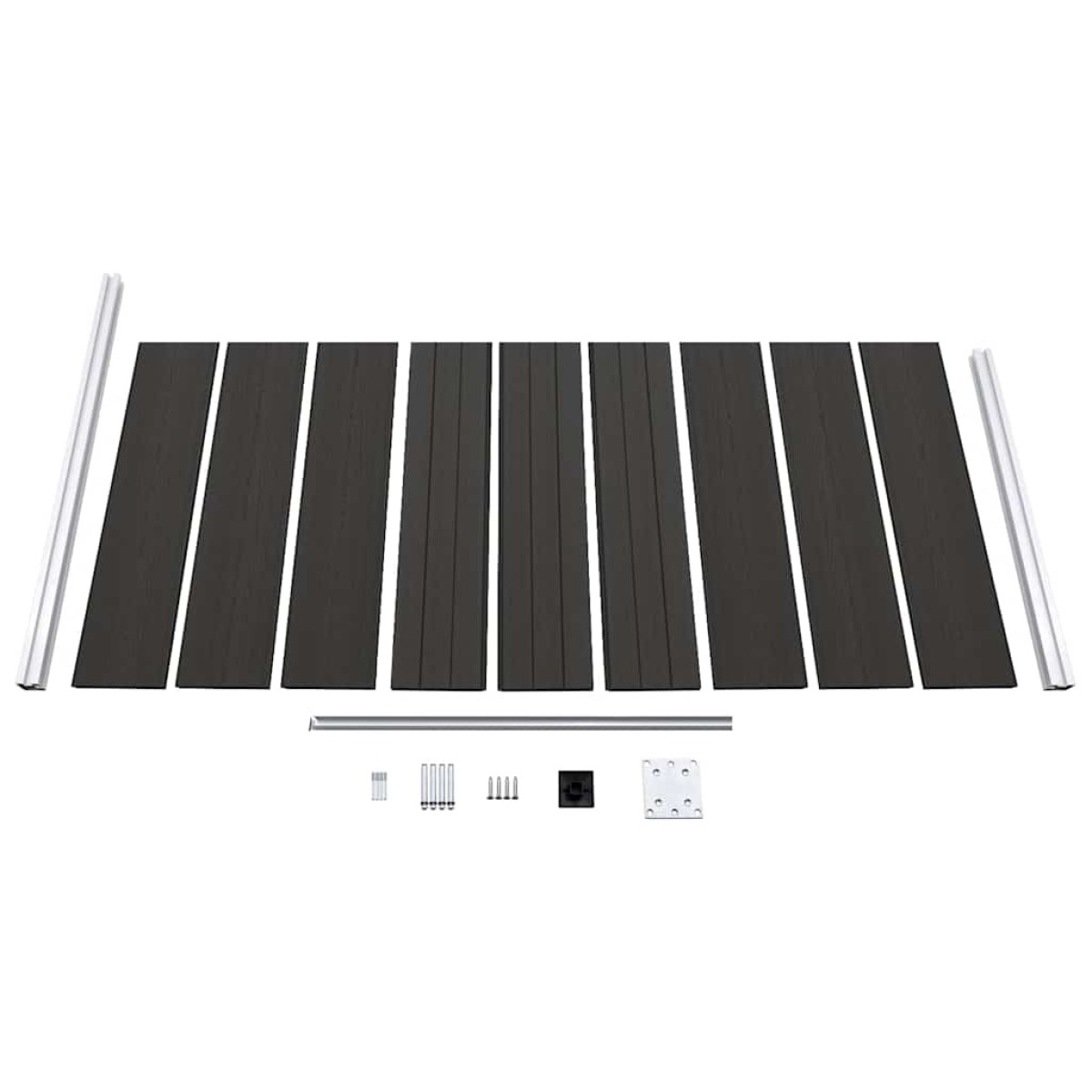 vidaXL Πάνελ Περίφραξης Μαύρο 95 x 186 εκ. από WPC