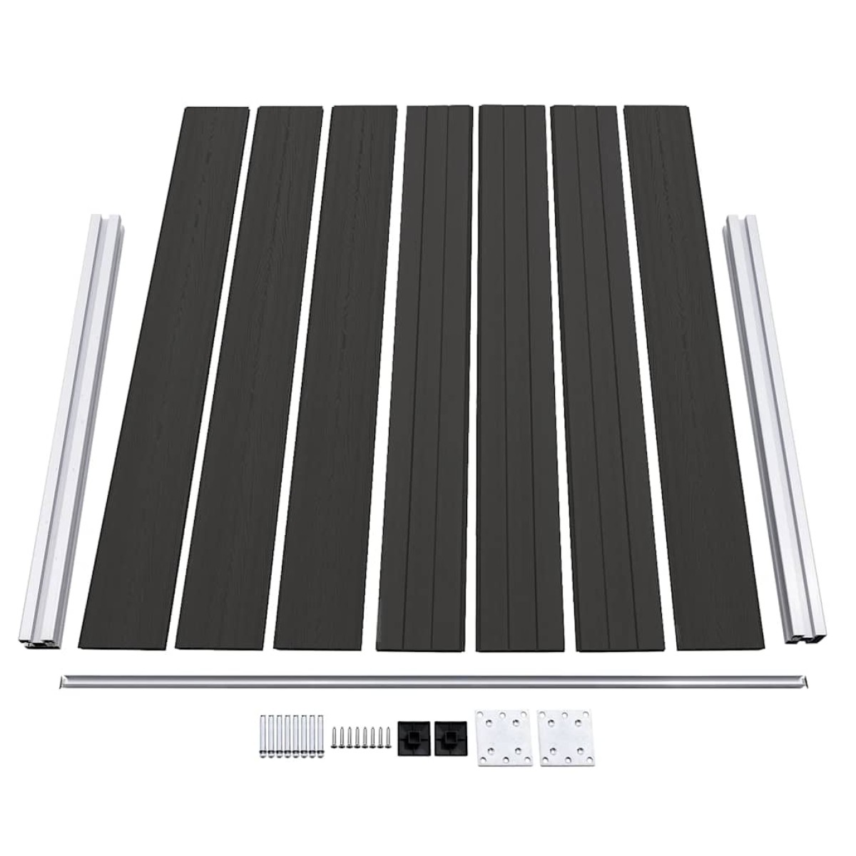 vidaXL Πάνελ Περίφραξης Μαύρο 180 x 146 εκ. από WPC