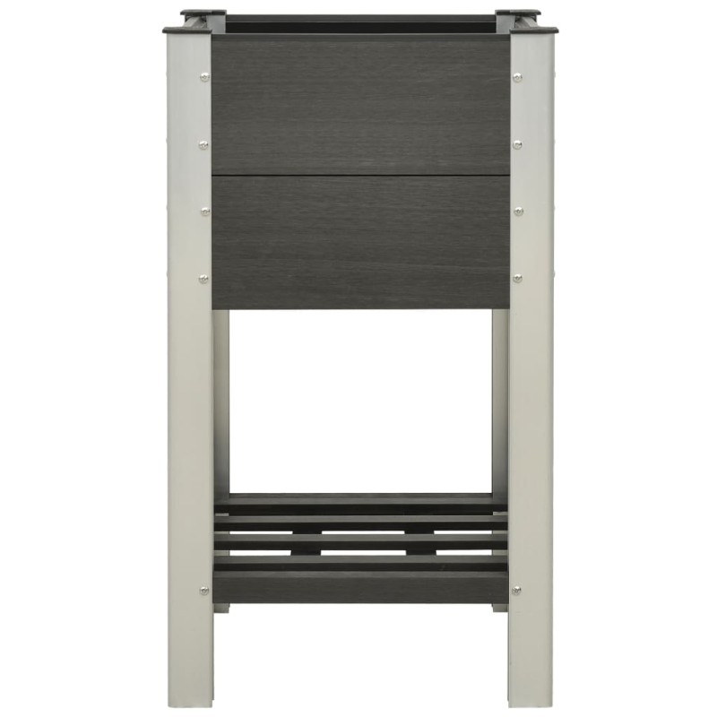 vidaXL Ζαρντινιέρα Υπερυψωμένη με Ράφι Γκρι 50 x 50 x 90 εκ. από WPC