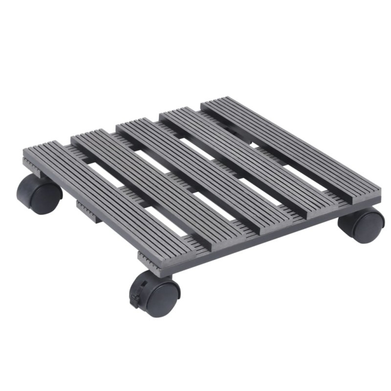 vidaXL Βάσεις για Γλάστρες με Ρόδες 2 τεμ. Γκρι 30x30x7,5 εκ. από WPC