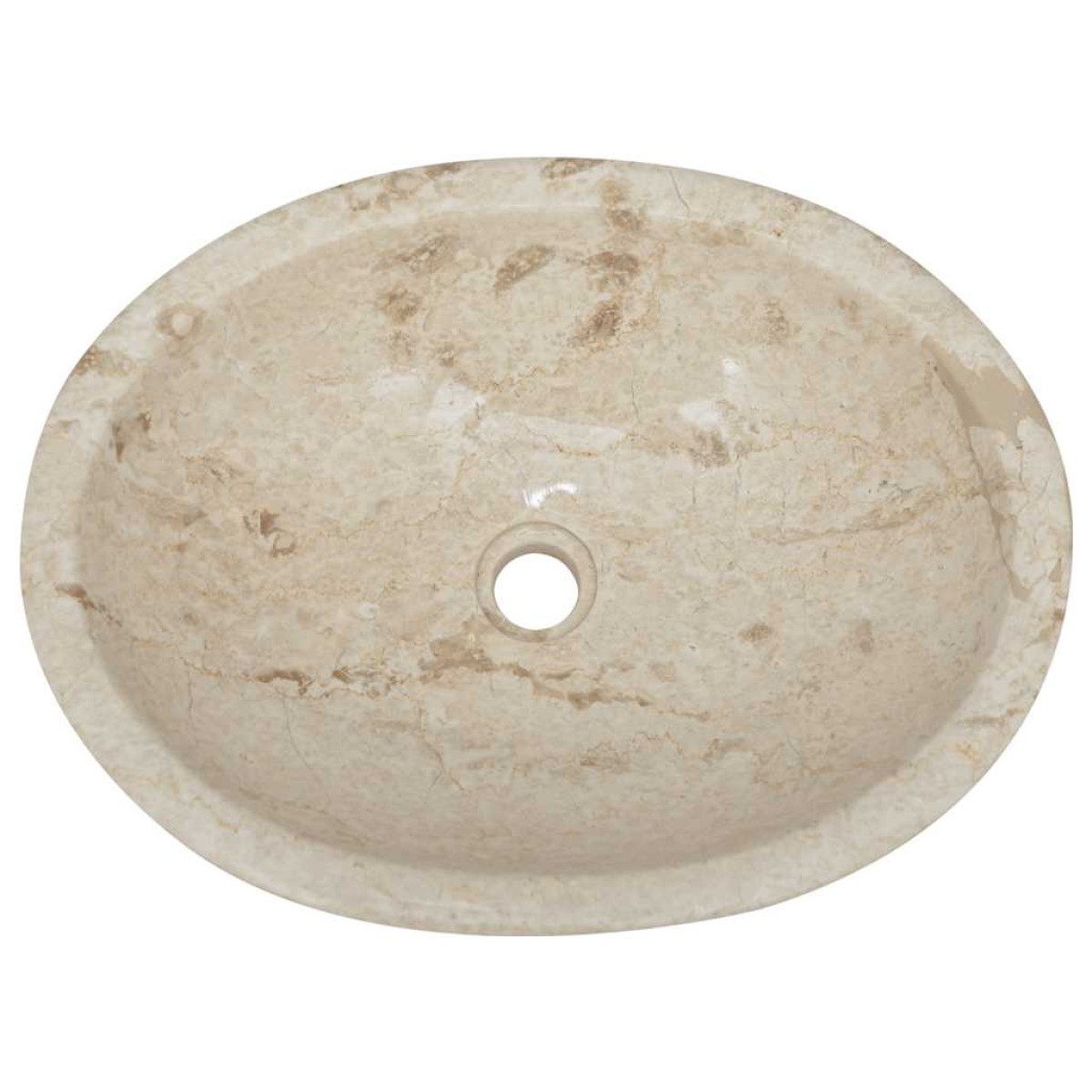 vidaXL Νιπτήρας Κρεμ 53 x 40 x 15 εκ. Μαρμάρινος