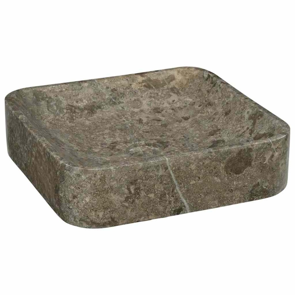 vidaXL Νιπτήρας Γκρι 40 x 40 x 10 εκ. Μαρμάρινος
