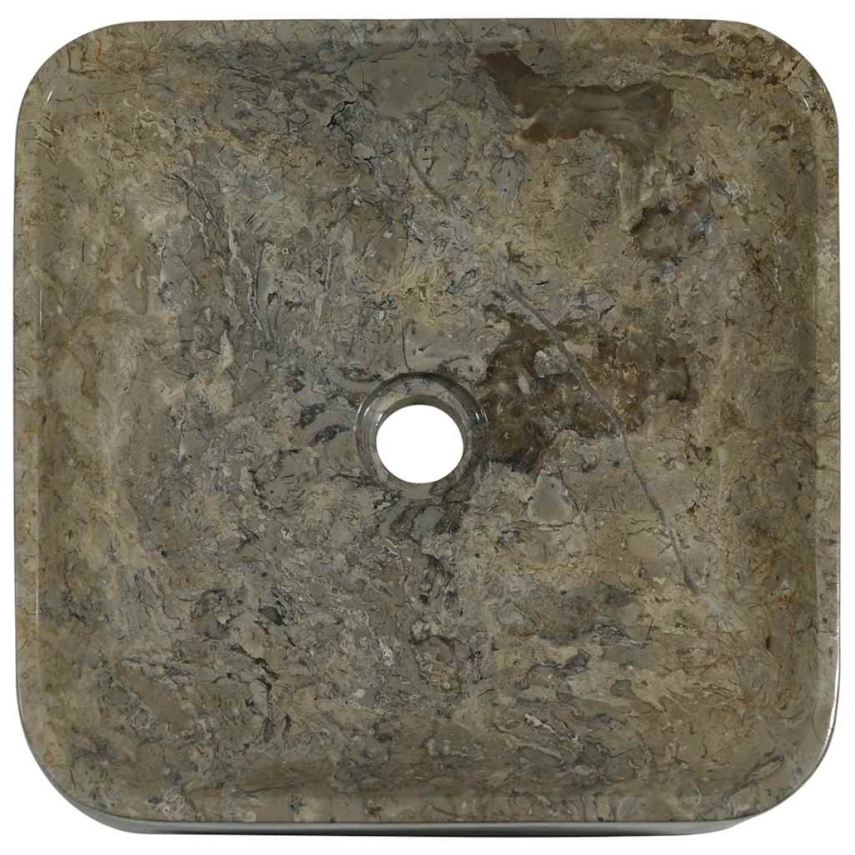 vidaXL Νιπτήρας Γκρι 40 x 40 x 10 εκ. Μαρμάρινος