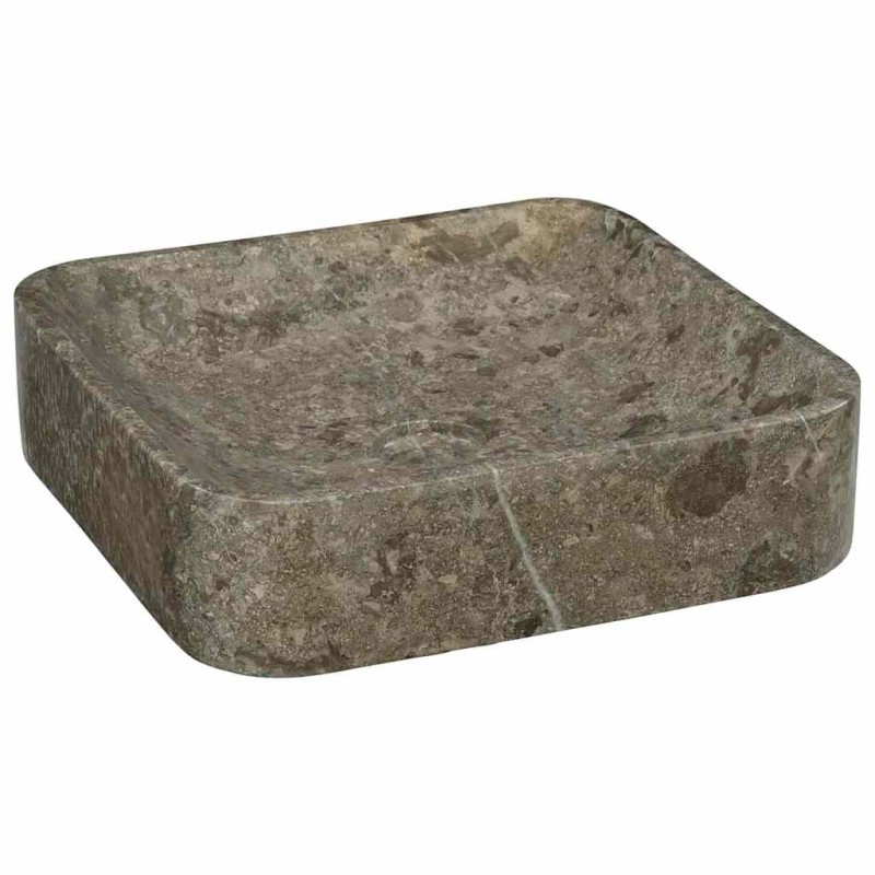 vidaXL Νιπτήρας Γκρι 40 x 40 x 10 εκ. Μαρμάρινος