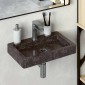 vidaXL Νιπτήρας Επιτοίχιος Μαύρος 38 x 24 x 6,5 εκ. Μαρμάρινος