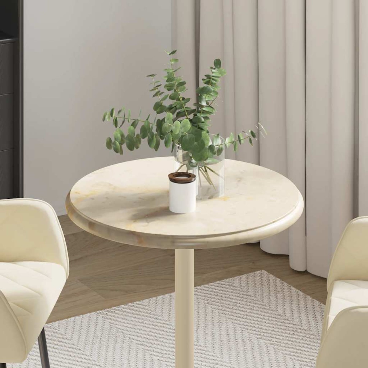 vidaXL Επιφάνεια Τραπεζιού Κρεμ Ø50 x 2,5 cm Μαρμάρινη