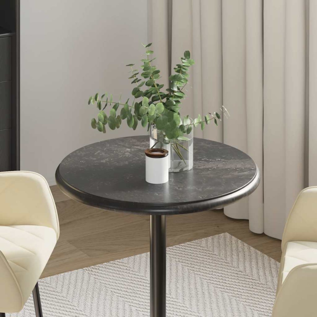 vidaXL Επιφάνεια Τραπεζιού Μαύρη Ø50 x 2,5 cm Μαρμάρινη