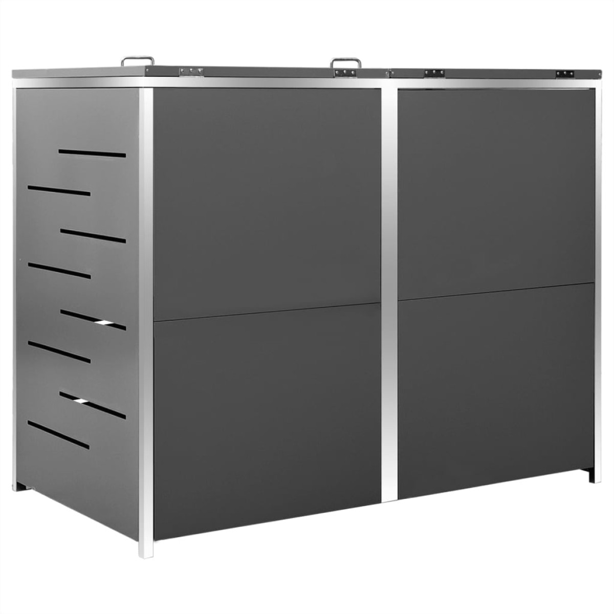 vidaXL Πλαίσιο Κάδου Απορρ. Διπλό με Ρόδες 138x77,5x115,5 εκ Αν. Ατσα.