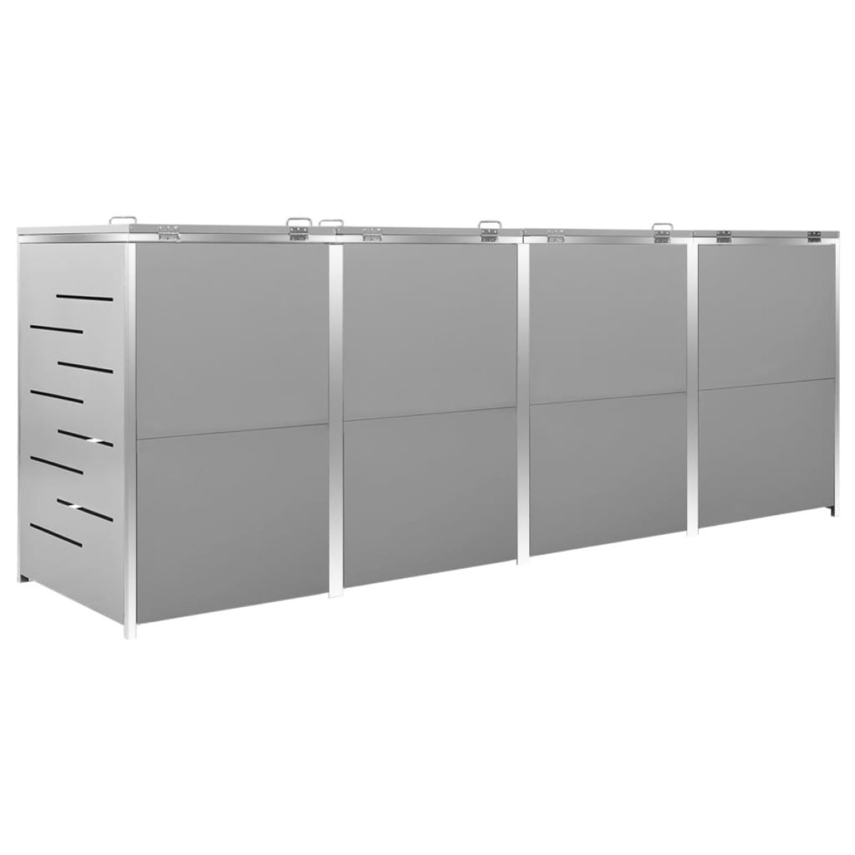 vidaXL Πλαίσιο Κάδων Απορρ. Τετραπλό Ρόδες 276,5x77,5x115,5εκ Αν. Ατσ.