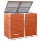 vidaXL Πλαίσιο Κάδων Απορρ. Διπλό με Ρόδες 138x77,5x115,5 εκ Αν. Ατσα.