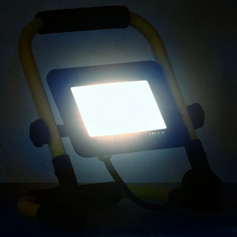 vidaXL Προβολέας LED με Λαβή Ψυχρό Λευκό 30 W