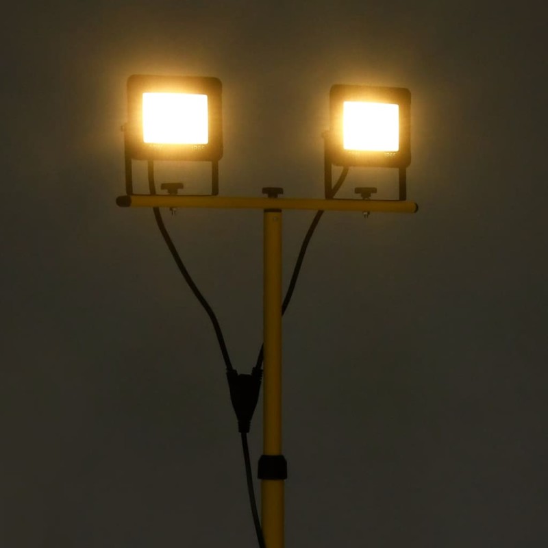 vidaXL Προβολέας LED με Τρίποδο Θερμό Λευκό 2 x 30 W