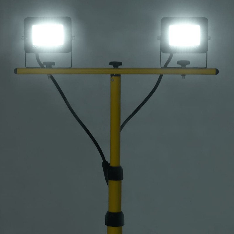 vidaXL Προβολέας LED με Τρίποδο Ψυχρό Λευκό 2 x 20 W