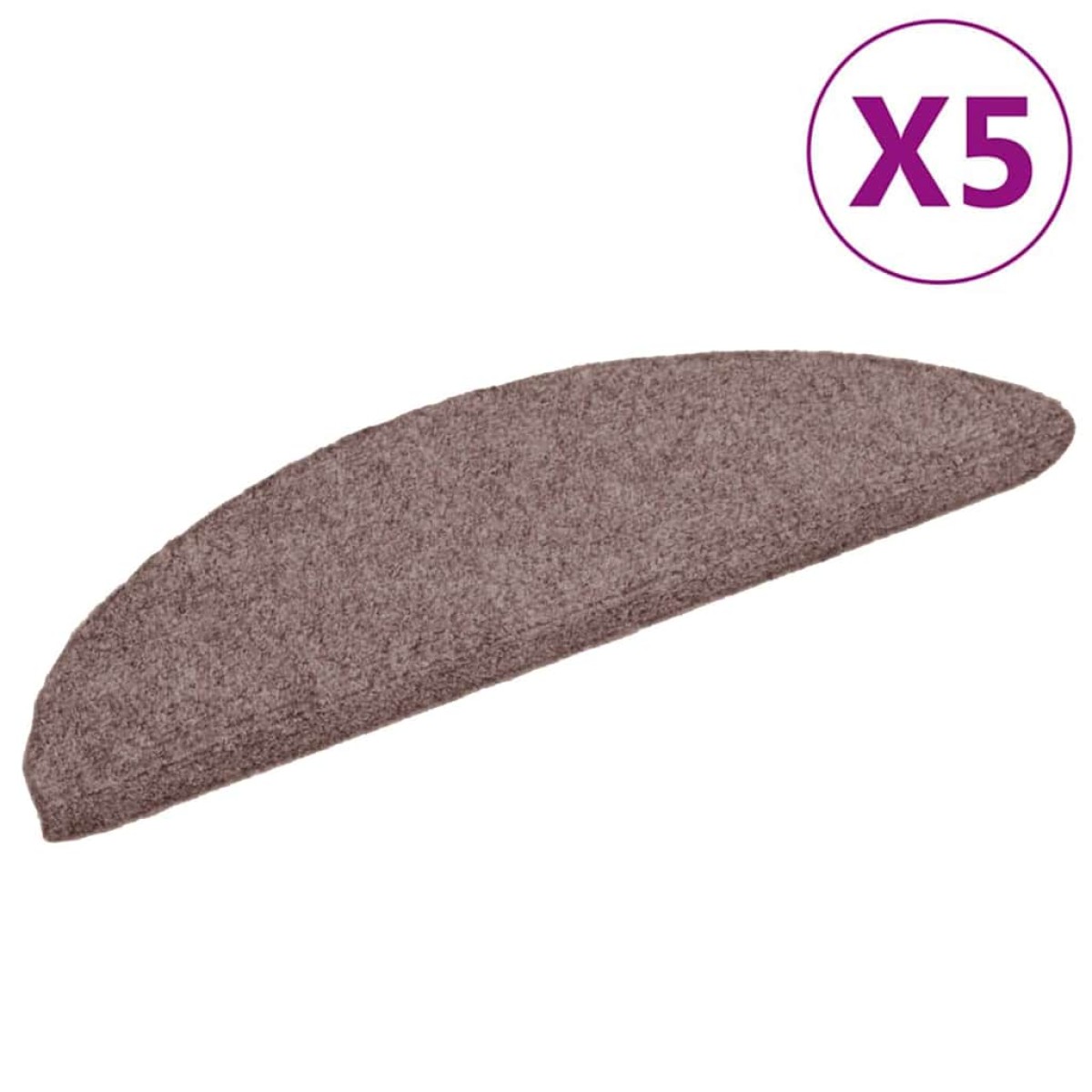 vidaXL Πατάκια Σκάλας Αυτοκόλλητα 5 τεμ. Καφέ 56x17x3 εκ. Βελονιασμένα