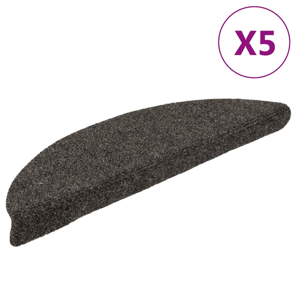 vidaXL Πατάκια Σκάλας Αυτοκόλ. 5 τεμ. Αν. Καφέ 56x17x3 εκ Βελονιασμένο