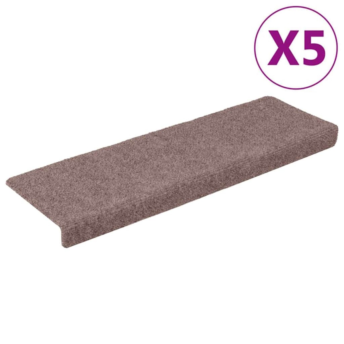 vidaXL Πατάκια Σκάλας 5 τεμ. Καφέ 65x21x4 εκ. Βελονιασμένα