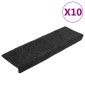 vidaXL Πατάκια Σκάλας 10 τεμ. Γκρι 65x21x4 εκ. Βελονιασμένα