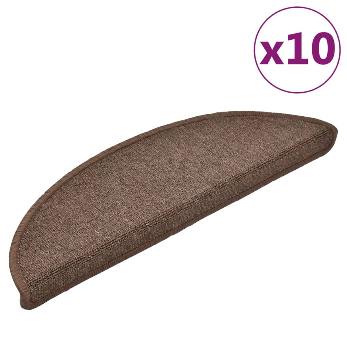 vidaXL Πατάκια Σκάλας 10 τεμ. Coffee Brown 56x17x3 εκ.
