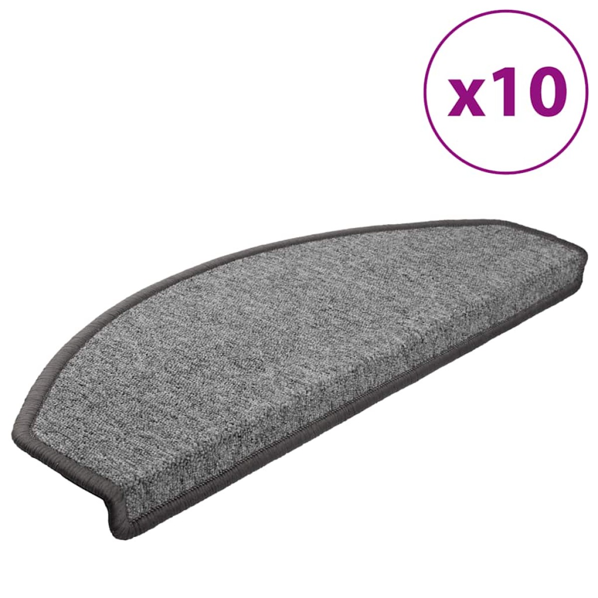 vidaXL Πατάκια Σκάλας 10 τεμ. Σκούρο Γκρι 65x24x4 εκ.