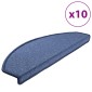 vidaXL Πατάκια Σκάλας 10 τεμ. Μπλε 65x24x4 εκ.