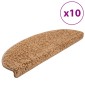 vidaXL Πατάκια Σκάλας 10 τεμ. Μπεζ 65 x 21 x 4 εκ.