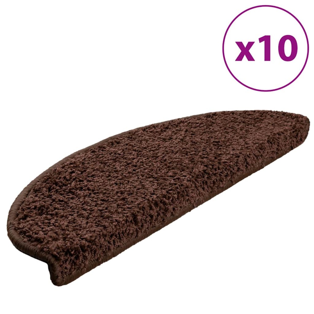 vidaXL Πατάκια Σκάλας 10 τεμ. Καφέ 65 x 21 x 4 εκ.