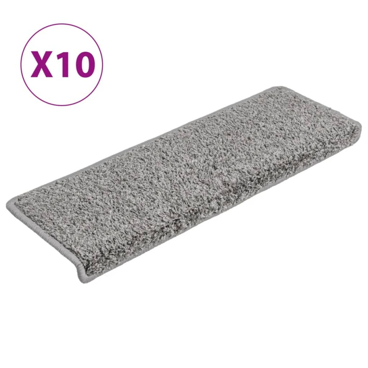 vidaXL Πατάκια Σκάλας 10 τεμ. Γκρι 65x21x4 εκ.