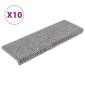 vidaXL Πατάκια Σκάλας 10 τεμ. Γκρι 65x21x4 εκ.