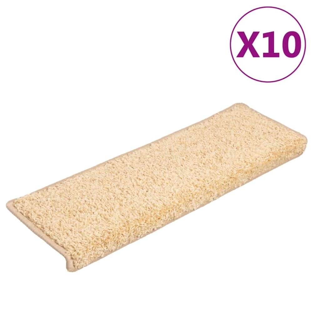 vidaXL Πατάκια Σκαλιών 10 τεμ. Λευκό 65x21x4 εκ. με Ορθογώνια Άκρη