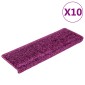 vidaXL Πατάκια Σκάλας 10 τεμ. Βιολετί 65 x 21 x 4 εκ.