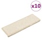 vidaXL Πατάκια Σκάλας 10 τεμ. Λευκά 65x21x4 εκ.