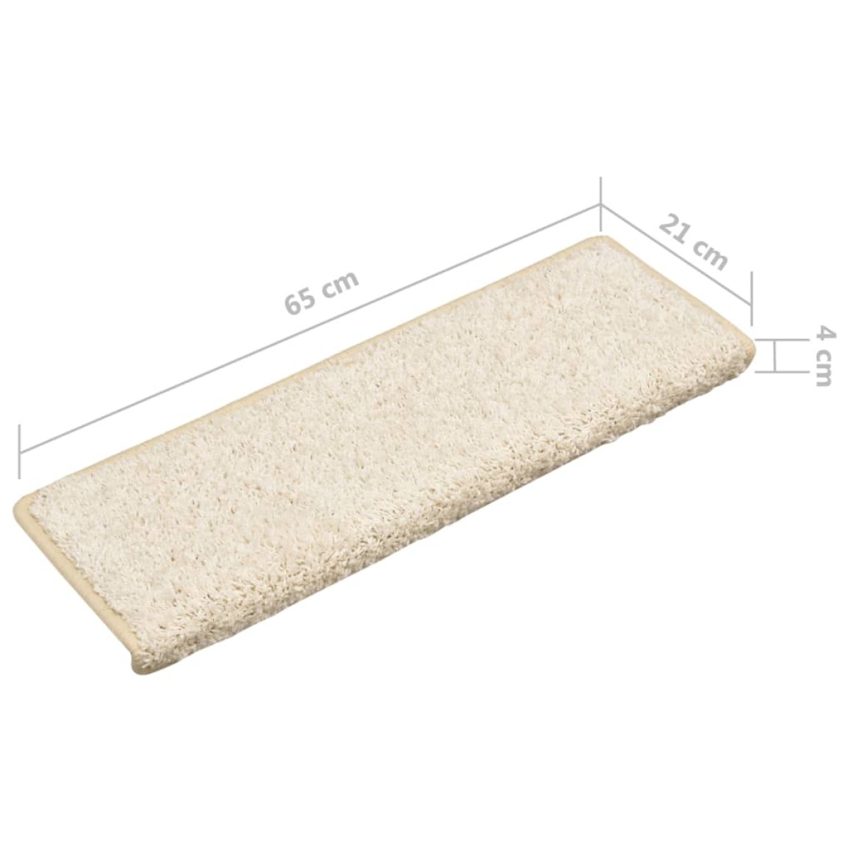 vidaXL Πατάκια Σκάλας 10 τεμ. Λευκά 65x21x4 εκ.
