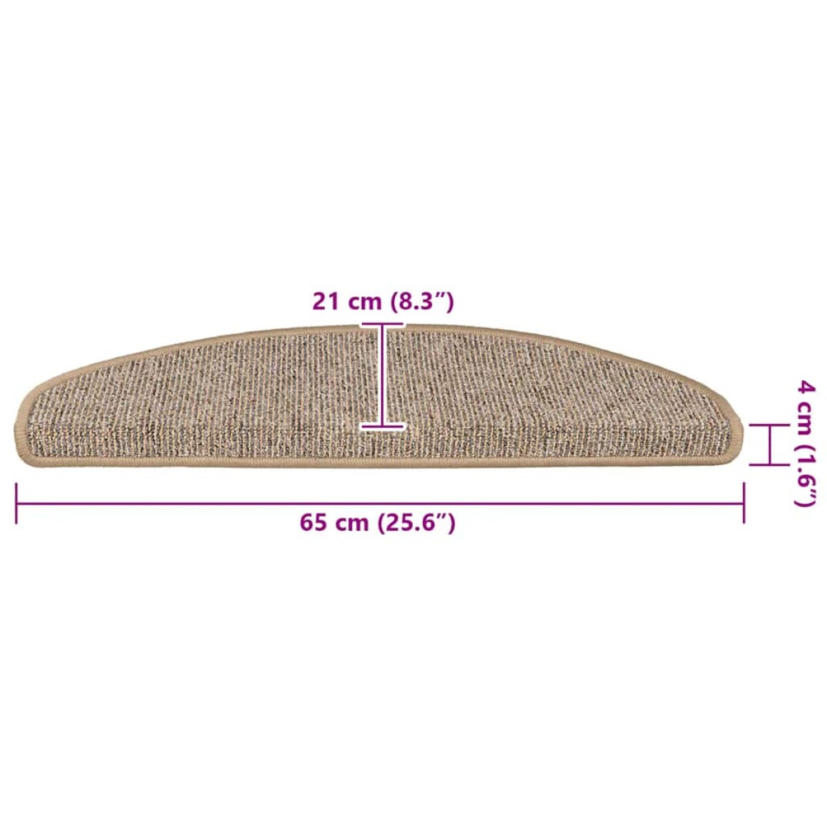 vidaXL Πατάκια Σκάλας Μοκέτα 15 τεμ. Γκρι / Καφέ 65 x 21 x 4 εκ.