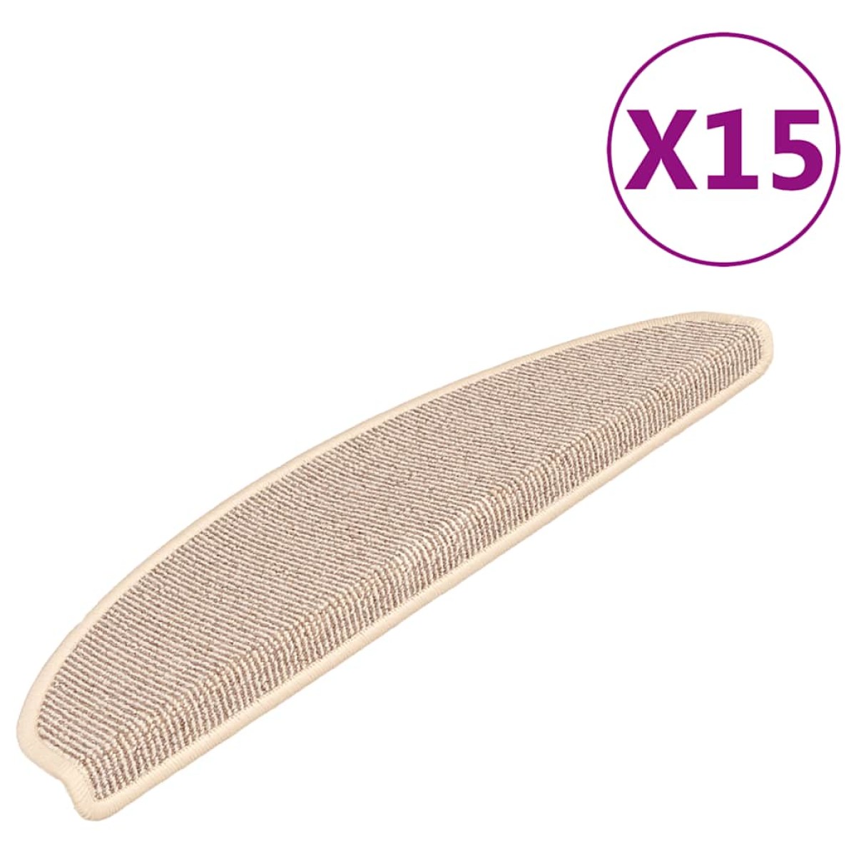 vidaXL Πατάκια Σκάλας Μοκέτα 15 τεμ. Λευκά / Καφέ 65 x 21 x 4 εκ.