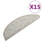 vidaXL Πατάκια Σκάλας Μοκέτα 15 τεμ. Ανοιχτό Γκρι 56x17x3 εκ.